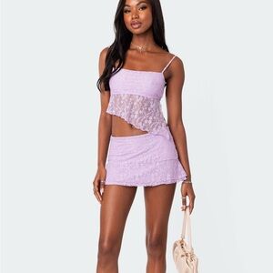 Edikted Lyra Lace Mini Skirt M NWT